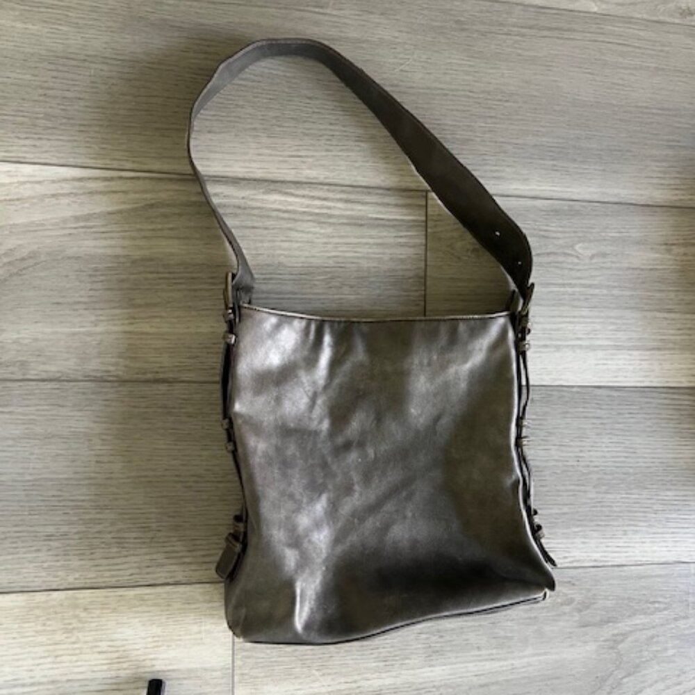 ALDO gunmetal metallic shoulder bag
